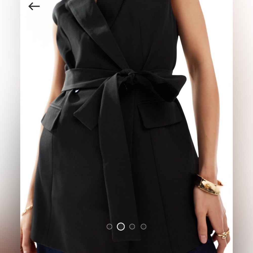 ASOS Black Sleeveless Blazer - Picture 4 of 14